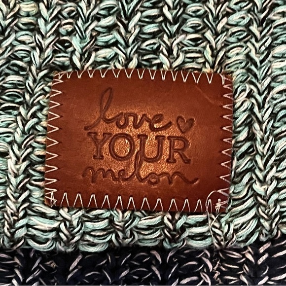 Love Your Melon Beanie Knit Hat Speckled Cream Black Gold Blue Patch Logo Lot 4x main image 6